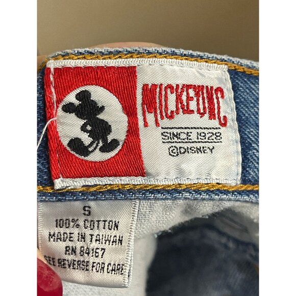 Vintage Disney Denim Shorts S Blue Minnie Mouse 80s Mom Jorts Retro Classic Chic - Picture 12 of 14